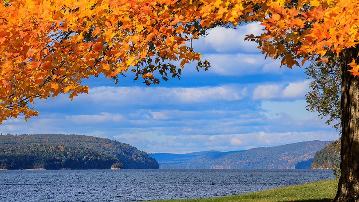 Quabbin Framed in Orange © 2022 Mark Lindhult 