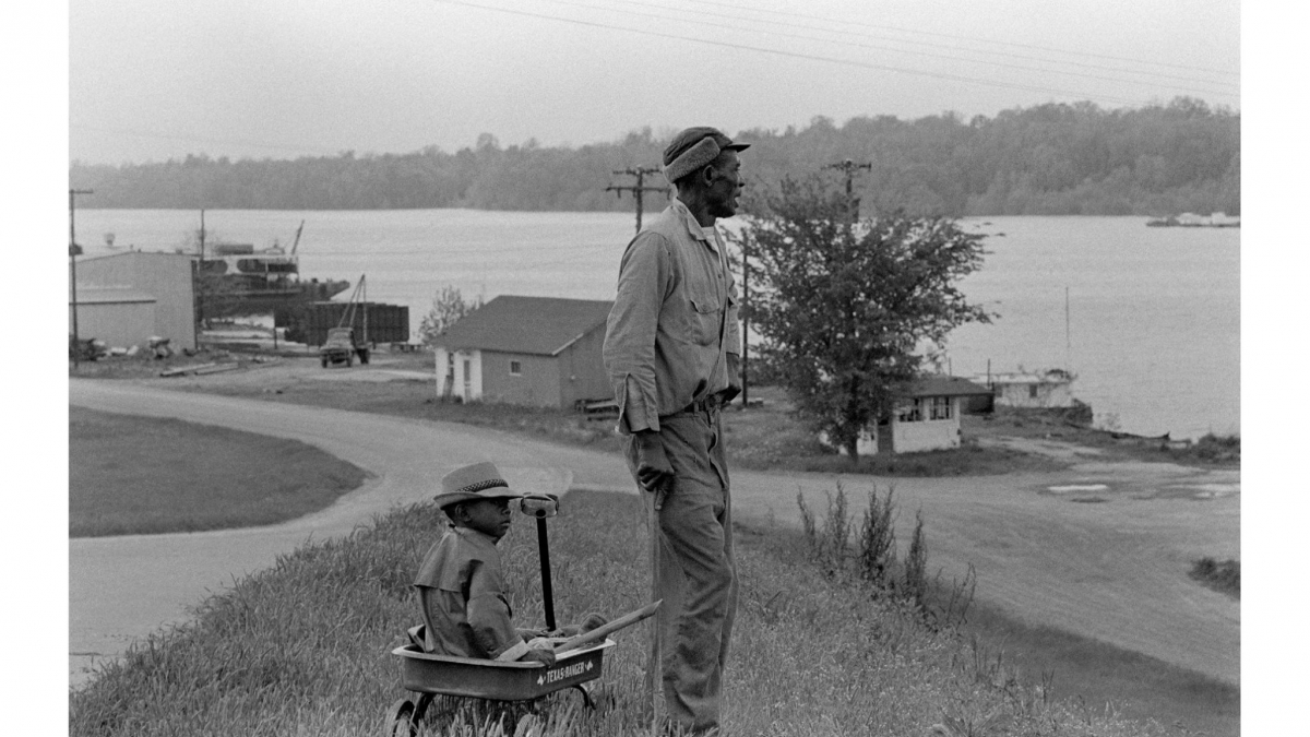 Grandfather and Grandson on the Leveee, Greenville, MS © Julius Lester, 1966 - 1969
