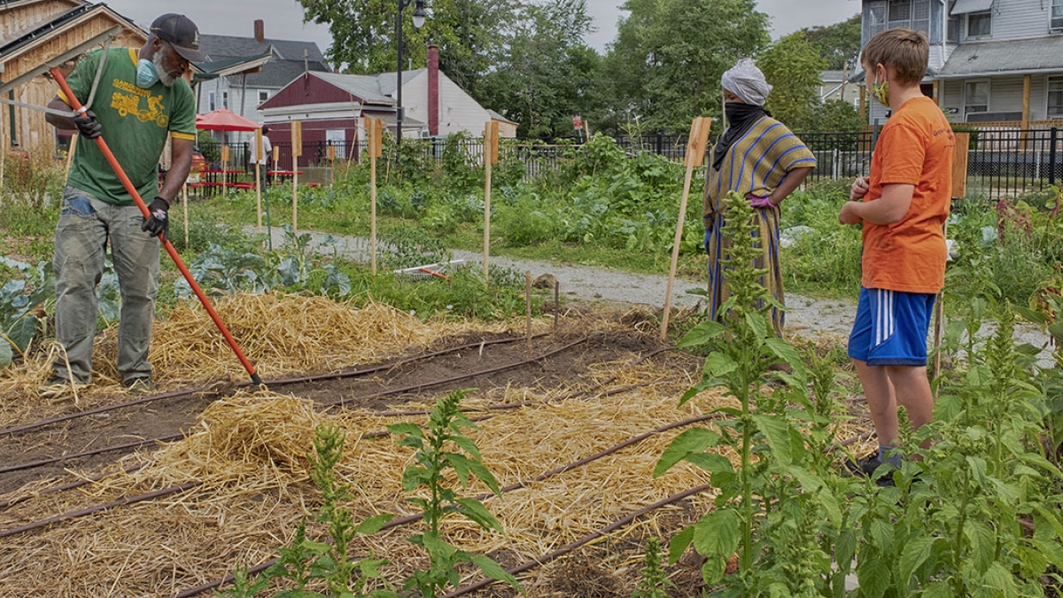 Gardening the Community Garden #33 © 2020 Patricia Crutchfield