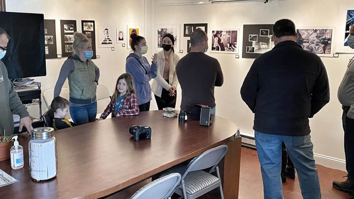 Gallery Visitors at Opening Reception for Westfield H. S. students