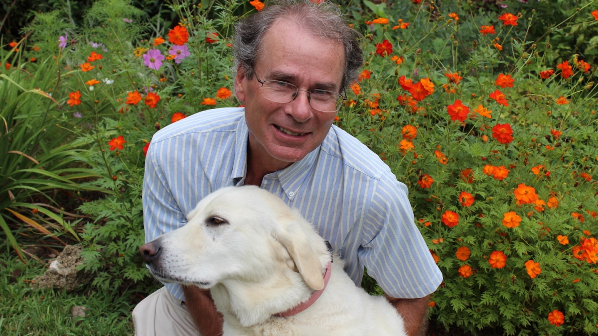 Russell Steven Powell enjoys Molly, his faithful companion.