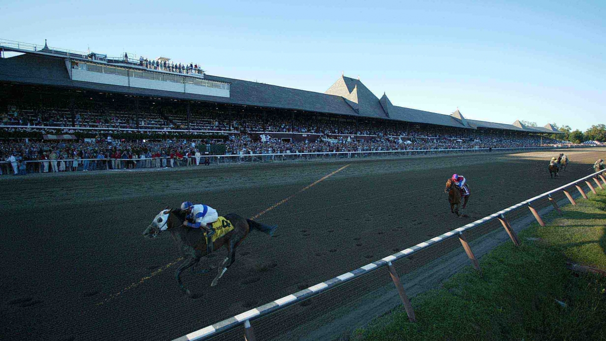 Ten Most Wanted with Pat Day up wins the 2003 Travers at Saratoga Racecourse by Vincent Dusovic