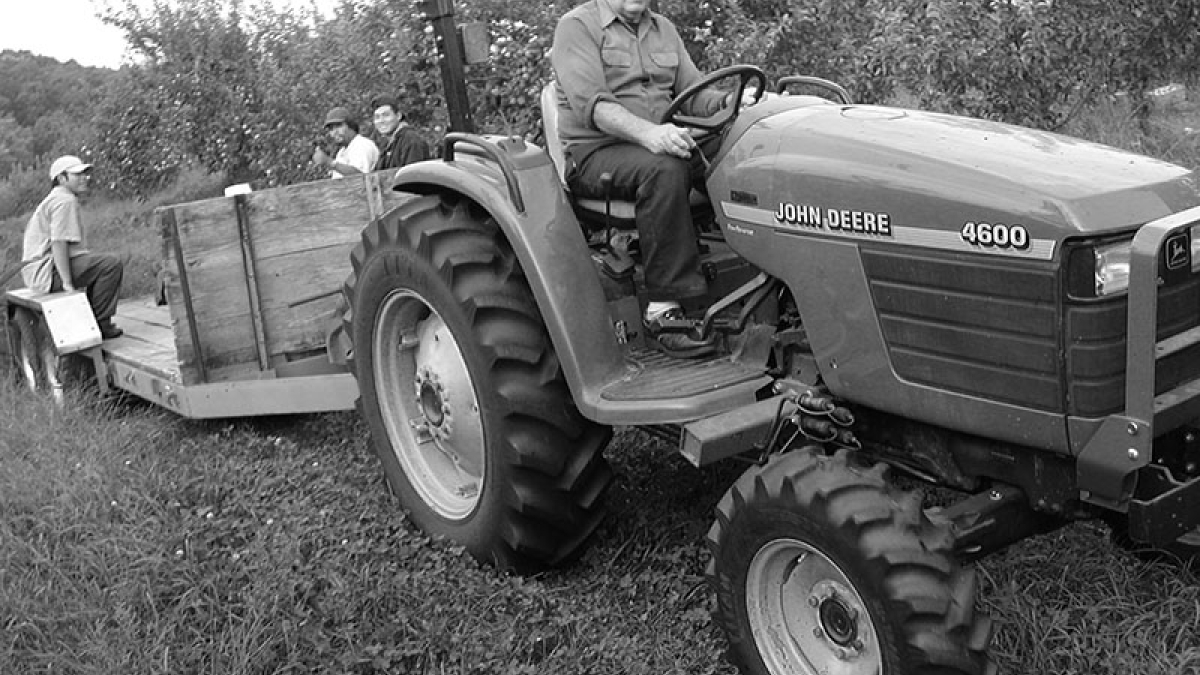 Tom Bashista and his tractor © 2004 Robert Floyd