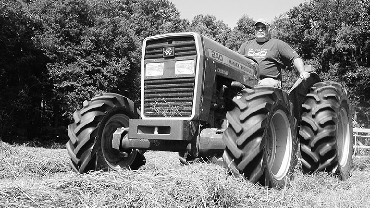 Tom Cross and his tractor © 2004 Robert Floyd